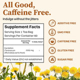 SKMTT Dandelion Leaf & Root Herbal Tea Bags - Caffeine-Free, No Sugar, 60 Teabags