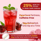 SKMTT Hibiscus Herbal Tea Bags - Caffeine-Free, No Sugar, 60 Teabags