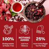 SKMTT Hibiscus Herbal Tea Bags - Caffeine-Free, No Sugar, 60 Teabags